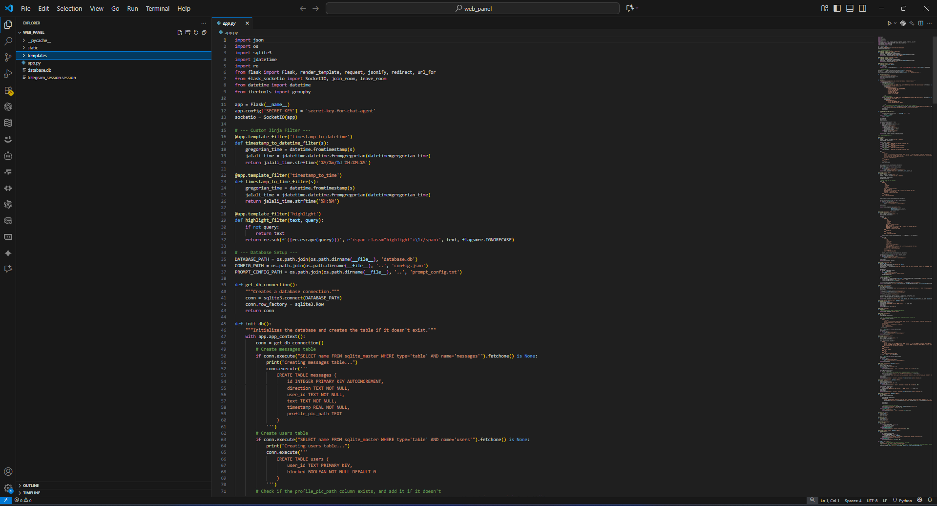 ایجنت تلگرام با داشبورد وب محمدرضا عابدین پور - پروژه Python و MongoDB